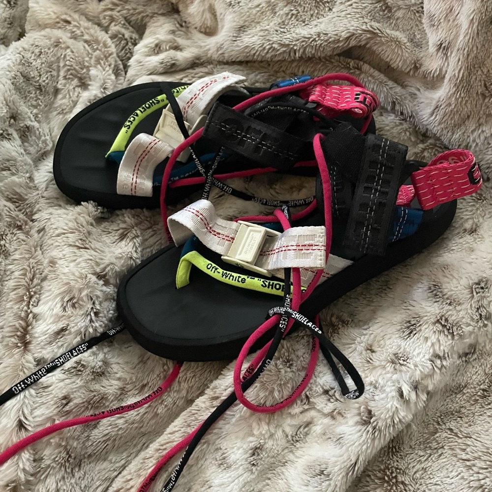 Off-White Multicolor Strappy Sandals